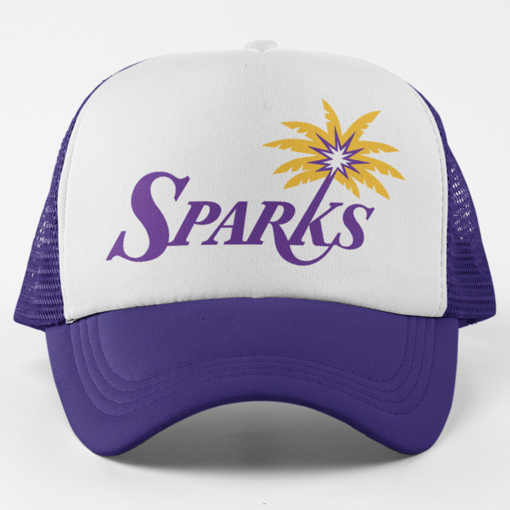 NEW LA Sparks Home Wordmark Foam Trucker Mesh Snapback Hat 2-TONE PURPLE